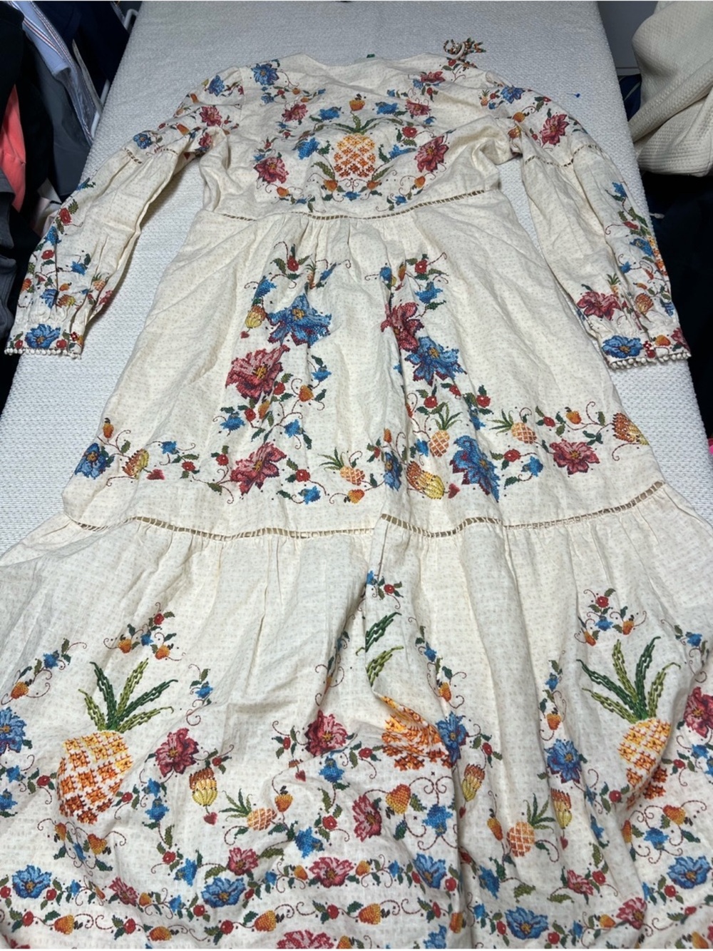 EUC Farm Rio Embroidered Fruit Maxi Dress In Multi - Picture 5 of 6
